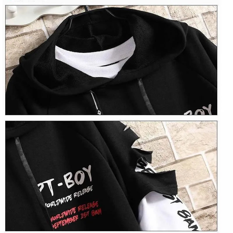 Men's Hoodies Male Casual Sweatshirts Streetwear Y2K Black Man Tops Korean Fashion Stylish Hip Hop Hoody Anime Dacning Clothing
