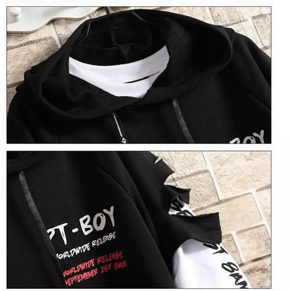 Men's Hoodies Male Casual Sweatshirts Streetwear Y2K Black Man Tops Korean Fashion Stylish Hip Hop Hoody Anime Dacning Clothing