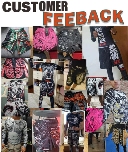 Training Fight Shorts Men's Boxing MMA Combat BJJ Grappling Fitness Muay Thai Kickboxing No Gi Shorts With Sublimation Printed