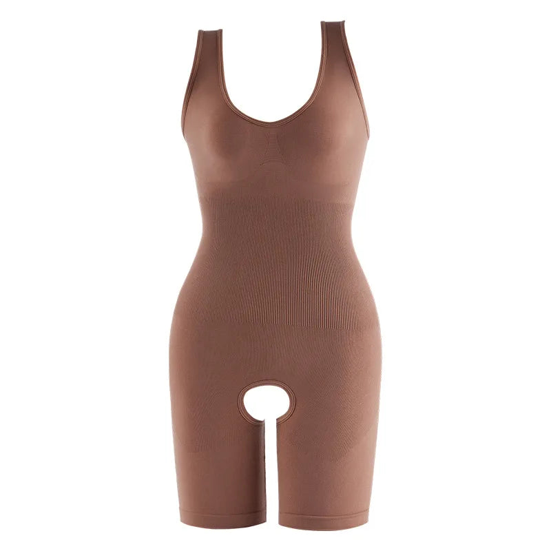 Shapewear One-Piece Body Sculpting Underwear Large Size Hip Lifting Tummy Control Open Bottom Briefs Comfortable Underwear