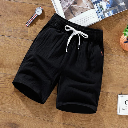 Men's Solid Gym Shorts Summer Outdoor Breathable Sports Shorts Plus Size Drawstring Casual Shorts Male
