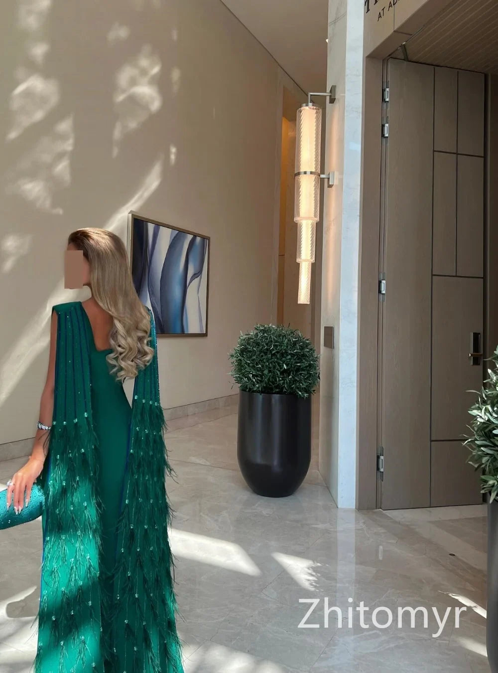 Customized Elegant Jewel Sheath Watteau Evening Dresses Rhinestone Tassel s Floor length فساتين للحفلات الراقصة vestidos para ev
