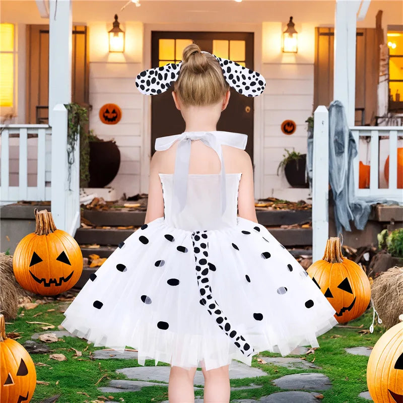 New Tutu Skirt Set Children's Clothing Animal Cos Elk Halloween Clothing Little Cat Mesh Girls' Dress School Performance Dress