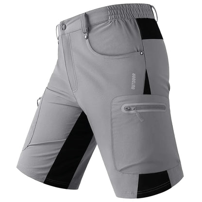 Quick Dry Cargo Shorts Mens Lightweight Work Cargo Shorts Multi Pockets Waterproof Outdoor Hiking Fishing Shorts Male