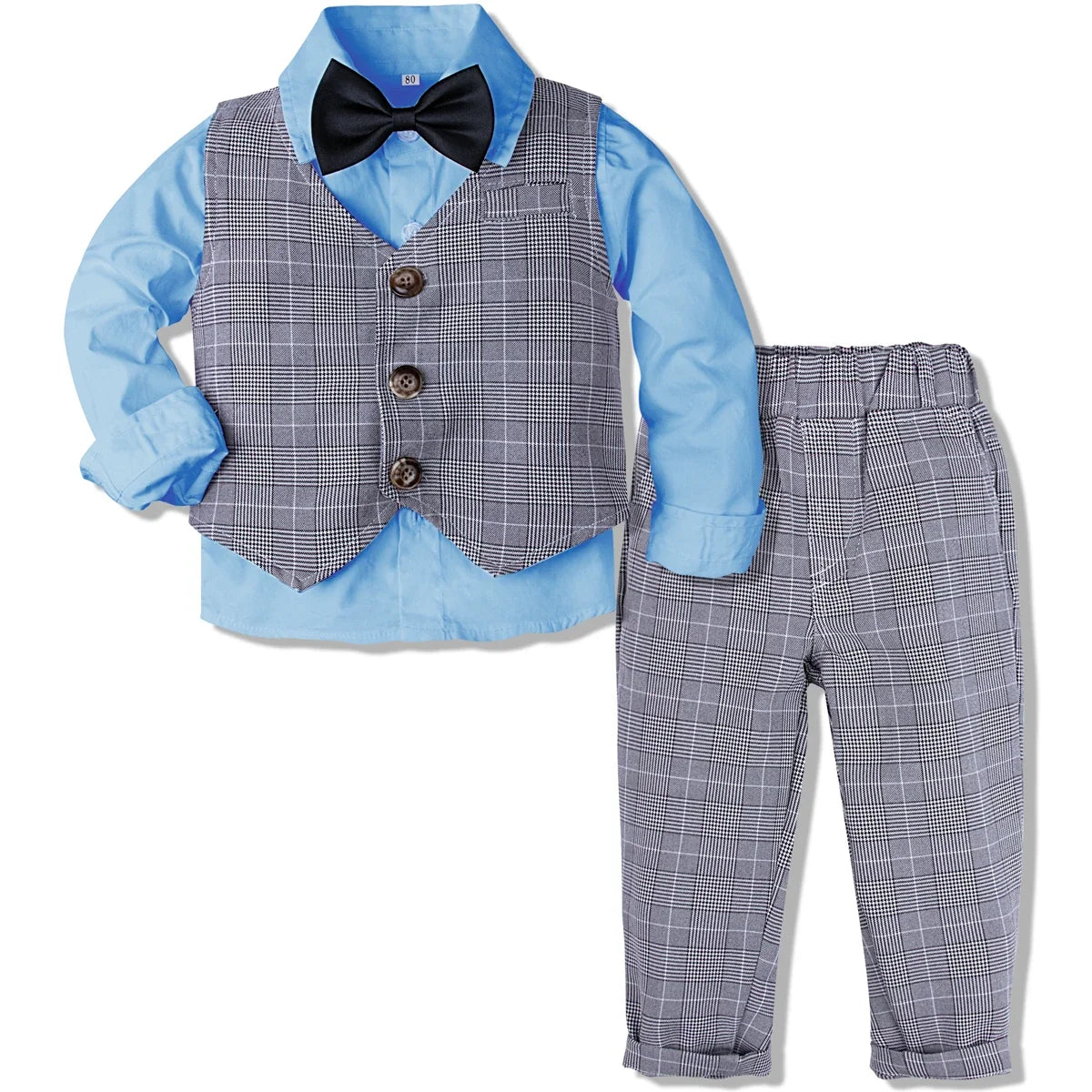 Baby Wedding Outfit Boy Toddler Baptism Suit Kids Birthday Party Easter Gift Clothes Infant Gentleman Xmas Clothing Set 3PCS