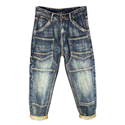 Autumn and Spring Fashion Trend American Vintage Straight Leg Denim Pants for Men Casual Loose Comfortable High Quality Pants