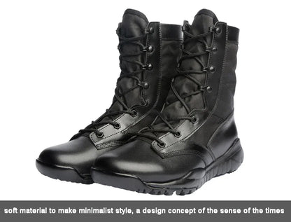 Men Ankle Work Boots Combat Shoes Super Light Tactics Boots Desert Shoes Breathable Boots Black High Top Men's Shoes