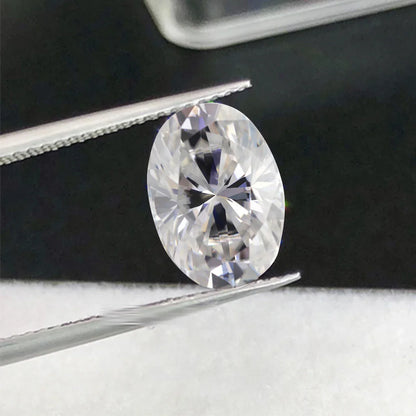 Certified Oval Moissanite Ring 1 Carat 5*7mm Brilliant Stone Solid Sterling Silver 925 Wedding Jewelry For Woman Gift
