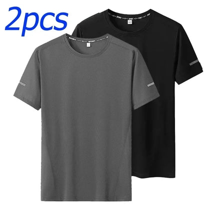6XL 8XL Large Plus Size Men T Shirts Quick Dry Short Sleeve T Shirt Gym Jerseys Fitness Trainer Running T-Shirt Sportswear