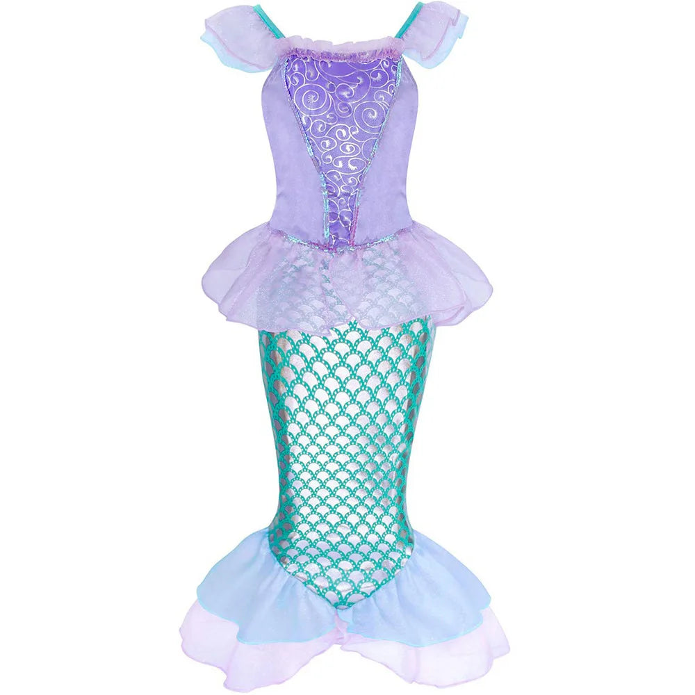 Photography Costume Girls Princess Birthday Party Little Mermaid Ball Gown Girl Ariel Puffy Dress Prom Festival Apparel Vestidos