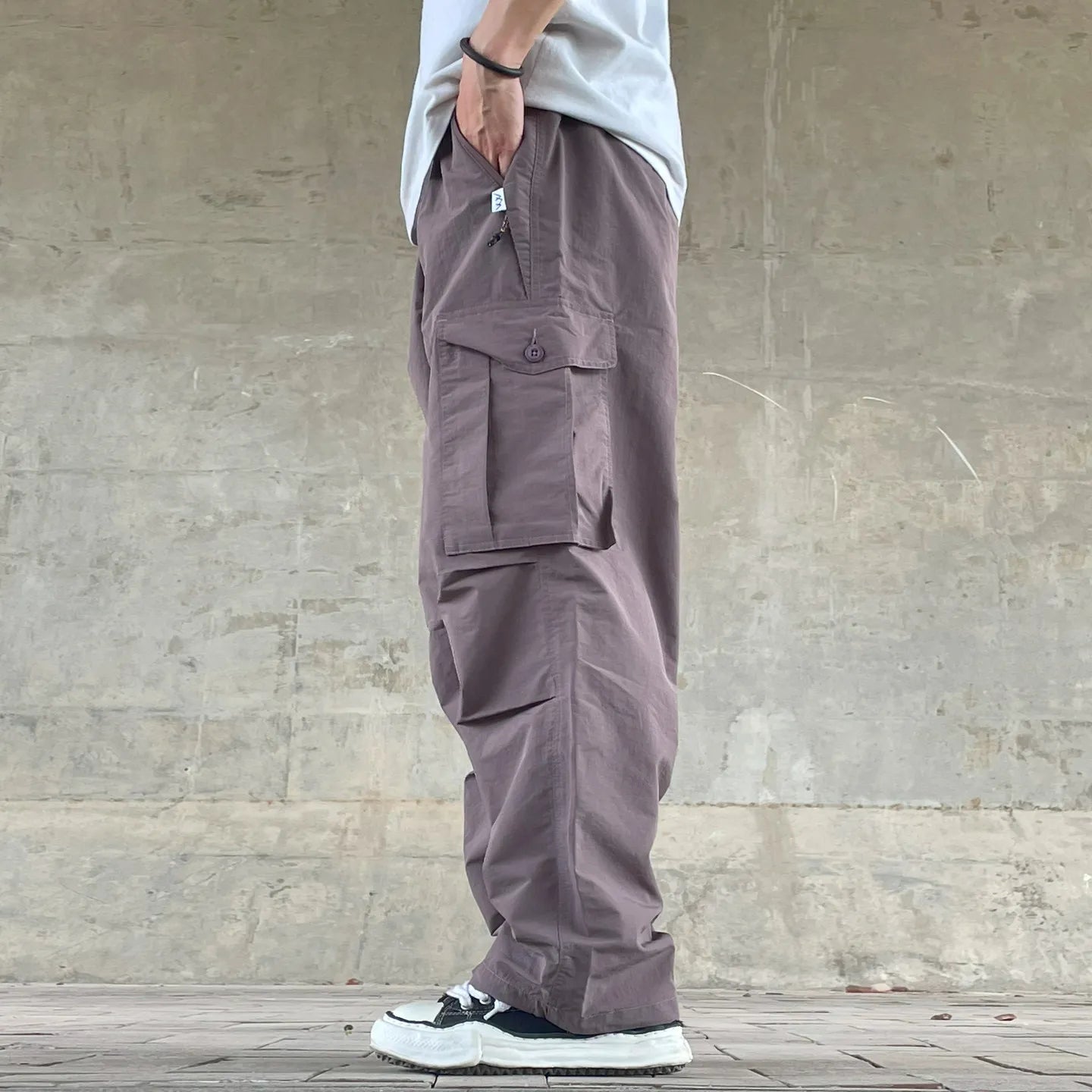 Mens Womens Spring Summer Lightweight Quick Dry Baggy Loose Paratrooper Cargo Pants Outdoor Techwear Multi Pocket Streetwear