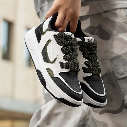 Men Board Shoes Synthetic Leather Upper Comfort Chunky Anti-slip Durable Commuter Sneakers Male 672616614