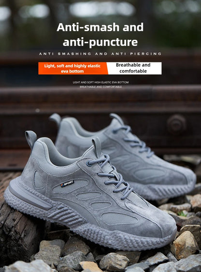 spring autumn light breathable work shoes mens work boots composite toe insulated shoes anti smash hard plastic toe safety shoes