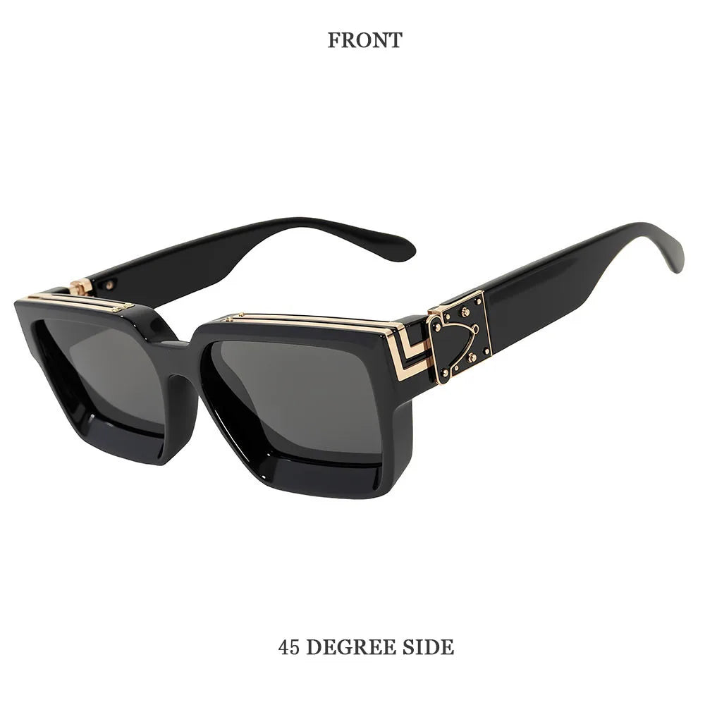 Brand Design Square Sunglass Men Vintage Retro Millionaire Sunglasses Women Thick Frame Fashion Glasses Dropshipping Gafas De So