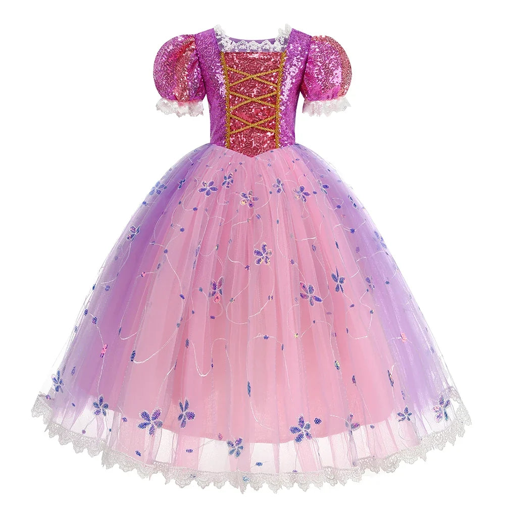 Girls Costume Sleeping Beauty Aurora Princess Party Rapunzel Halloween Snow White Cosplay Costume Kid Cinderella Dress up