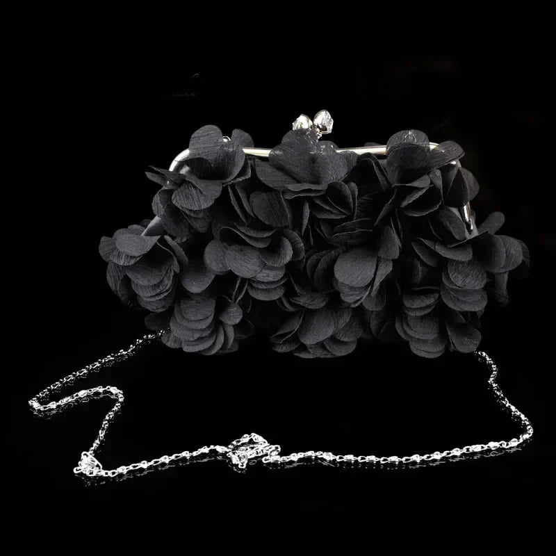 Wedding Dress Bag 8 Colors White Bride Clutches Ladies Blue Party Handbag Woman Purple Evening Flower Bags Floral Wedding Clutch