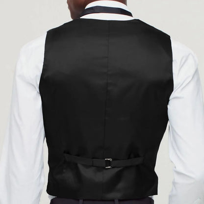 Men Vest Black With Lapel Single Button Waistcoat For Wedding Birthday Party Prom Business Work Daily Casual Men Suit Vest
