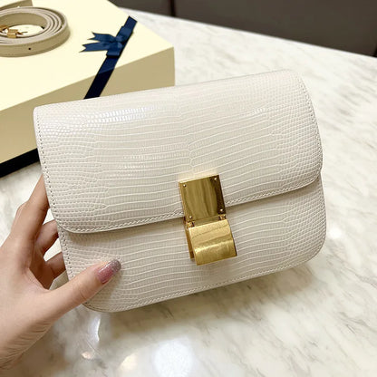 New Women Small Box Bag Single Shoulder Handbag Solid Fashion Brand Cow Split Leather Flap Tofu Bags Ladies Sling Messenger Bag