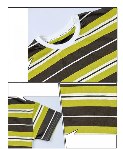 Elegant Children Summer Suit Outfit for Boy Striped Top and Bottom Set Kids Teenagers Cotton T-shirt Shorts 2 Pieces Clothes Set