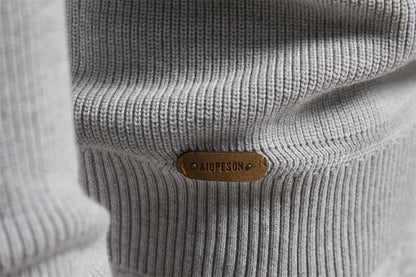 2023 New Autumn Cotton Zipper Cardigans for Men Fashion Casual Social Men Sweaters High Collar Warm Winter Knitted Sweater Men