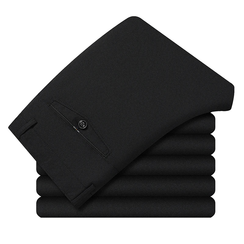 New Spring Summer Men's Linen Pants Male Dress Pants Solid Color Artificial Linen Suit Pants