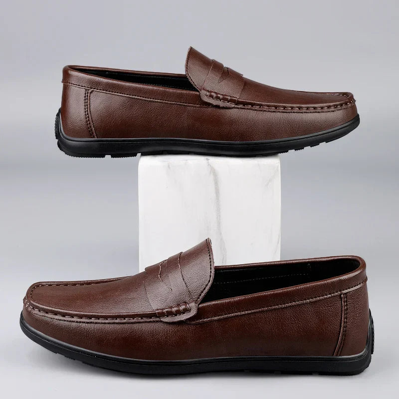 Genuine Leather Men Loafers Comfortable Mens Casual Shoes Luxury Brand Man Formal Dress Shoes Breathable Slip on Boat Shoes