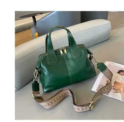 MS Genuine Leather Woman Bags Luxury Retro Shoulder Handbag Vintage Lady Messenger Casual Tote Crossbody Purses Black 2023 New