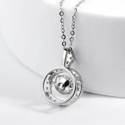1/0.8 CT Moissanite Pendant For Women Simulated Diamond Necklace S925 Sterling Silver Jewelry Girl Valentine's Day Gift