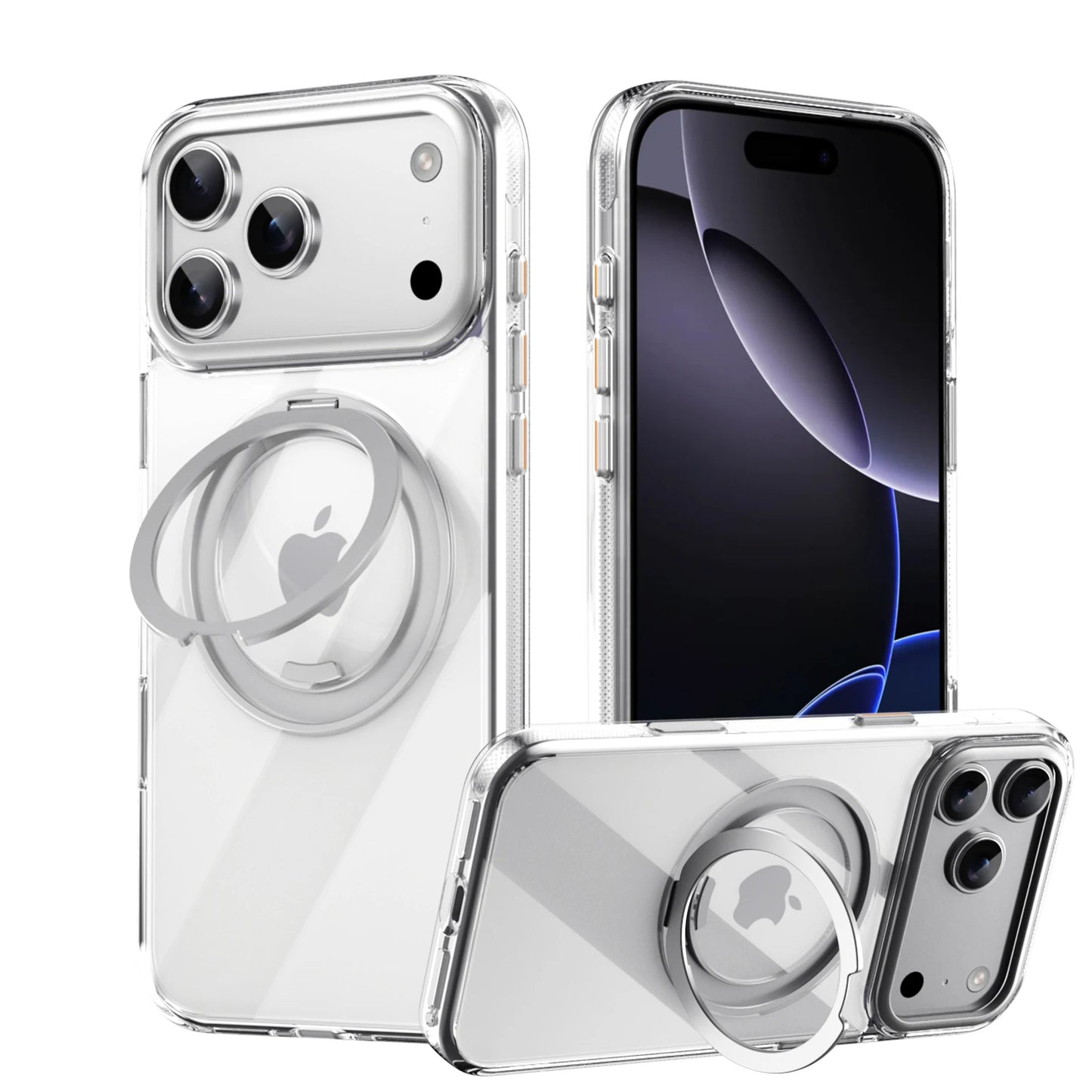 360° Mechanical Torque-Sound Rotating Stand Holder Magnetic Magsafe Phone Case For iPhone 16 15 14 13 17 Pro Max Plus 17Air 16E