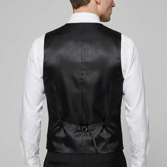 Black Men Suit Vest for Wedding Party One Piece Slim Fit Male Waistcoat Solid Color Fashion Coat EU44-EU60 New Arrival