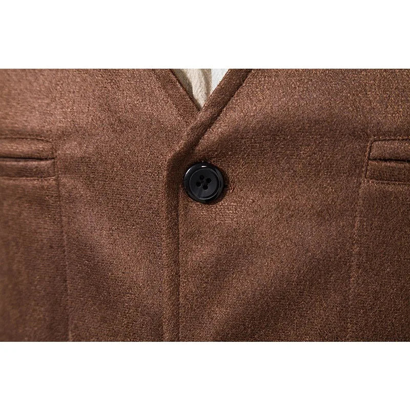 Man Vest Vintage Solid Single-breasted Male Waistcoat Slim V-neck Sleeveless Business Casual Versatile Men Suit Vest