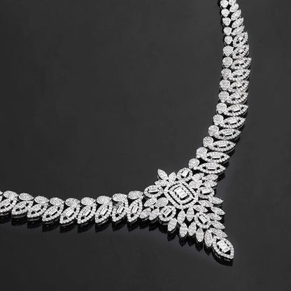 2024 Wedding Jewelry Necklace Sets for Women AAA Cubic Zirconia Bridal Jewellery Set Dubai Saudi Party Engagement Accessory