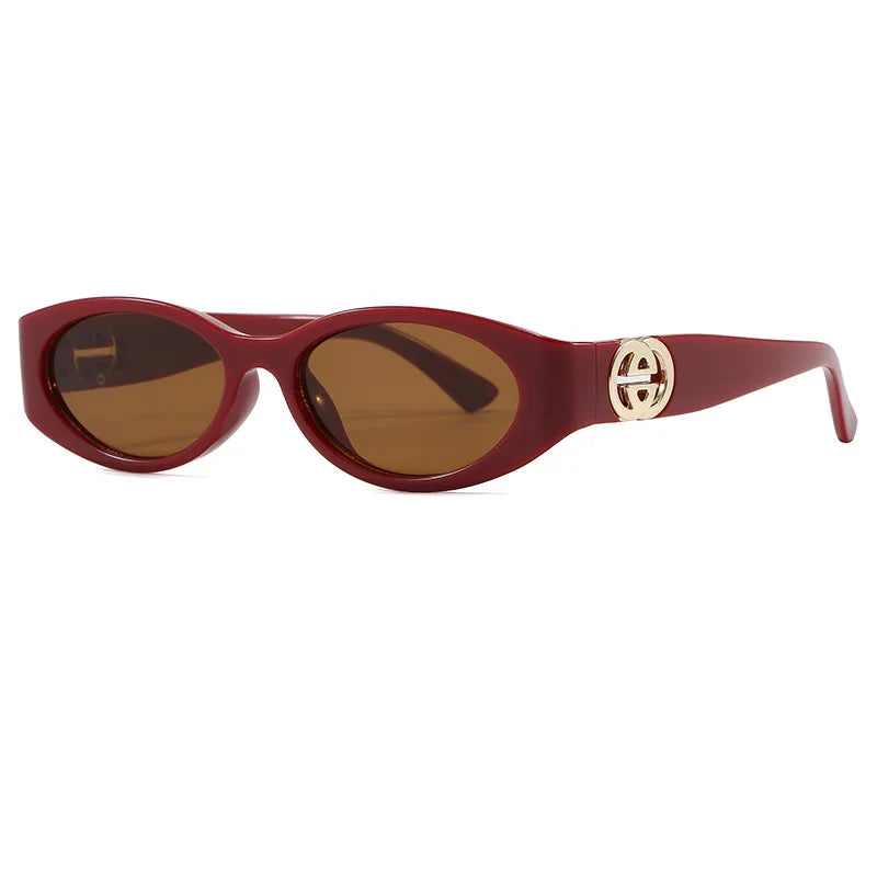 Cycling New Fashion Small Oval Sunglasses Vintage Men Women Personlity Small Frame Shades Sun Glasses Latest Popular UV400