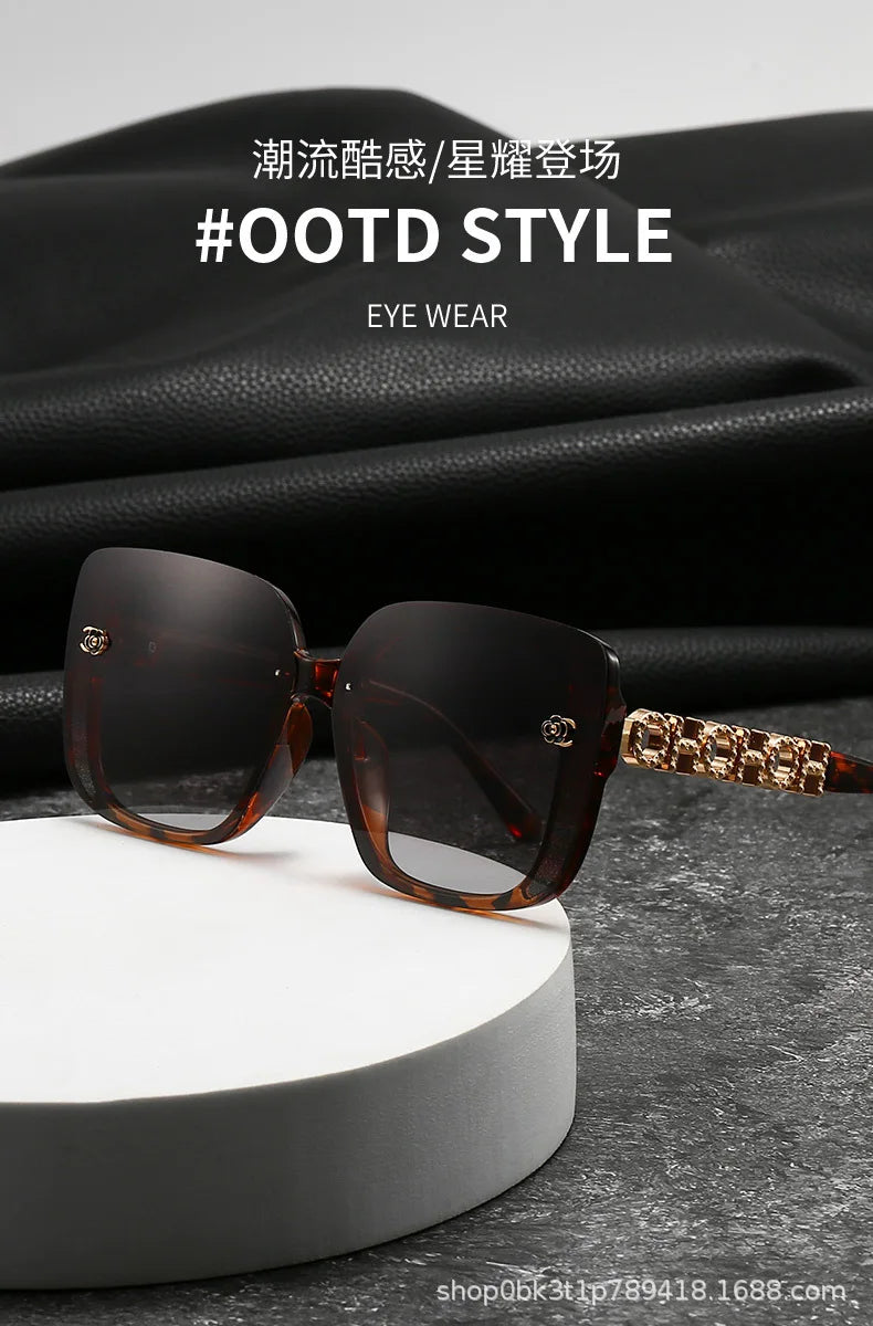 New Polarized Sun Glasses Women's High Sense Large Frame Versatile Sunglasses Street Shot Glasses Tide Light Luxury Sunglass