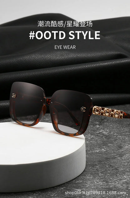 New Polarized Sun Glasses Women's High Sense Large Frame Versatile Sunglasses Street Shot Glasses Tide Light Luxury Sunglass