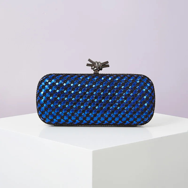Hand Woven Clutch Purse Luxury For Women 2025 New High Grade Party Wedding Prom Mixed Colors Evening Bag Elegant Trend Chain Bag