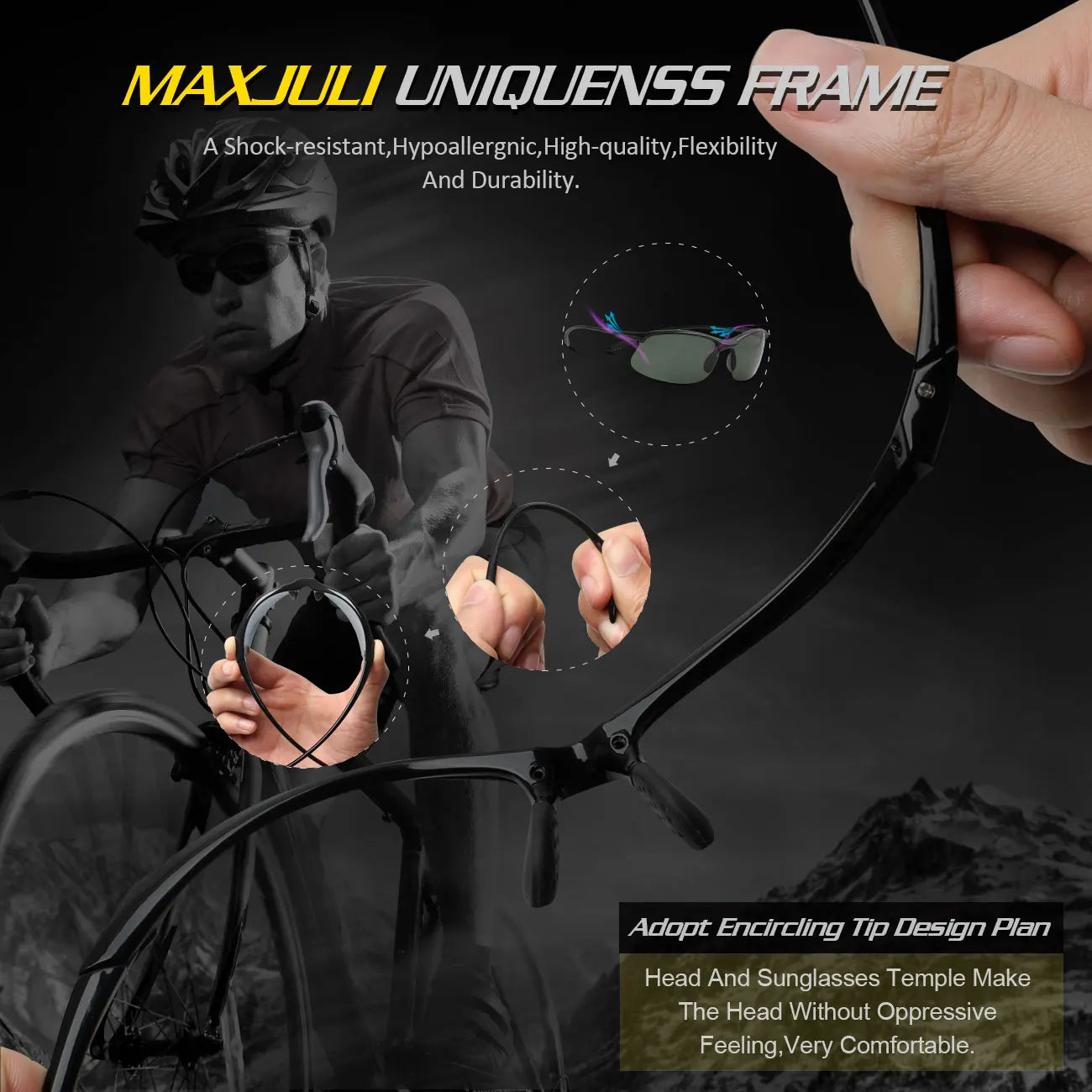 Polarized Sports Sunglasses for Men Women Tr90 Unbreakable Frame for Running Fishing Baseball Driving MJ8002