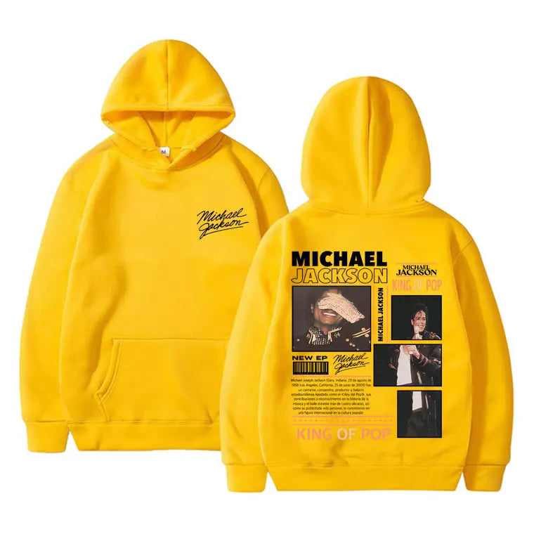 Michael Jackson King of Pop Graphic Hoodie Men Women Vintage Gothic Rock Sweatshirt Male Hip Hop Punk Oversized Pullover Hoodies