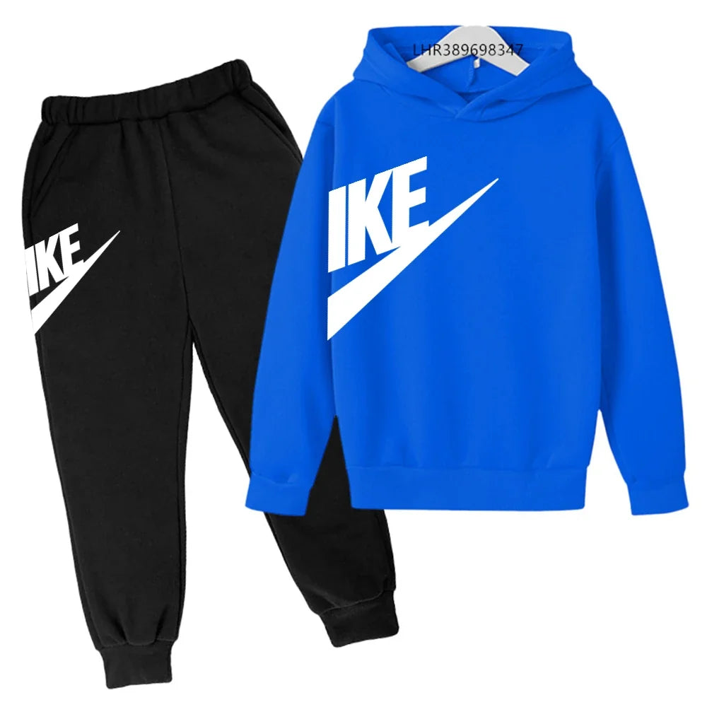 Children 3-12 Years Old Autumn Hoodie Long-sleeved Boys Girls Toddler Sports Coat Top+Pants Stylish Casual Sweatshirt Set