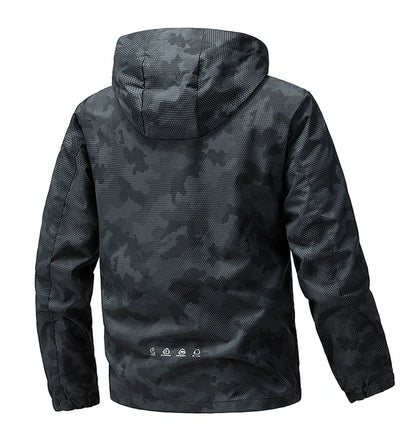 Softshell Outdoor Jacket Men Zip Up Hooded Waterproof Jacket Hiking Camping Windbreaker Lightweight Spring Autumn Coats