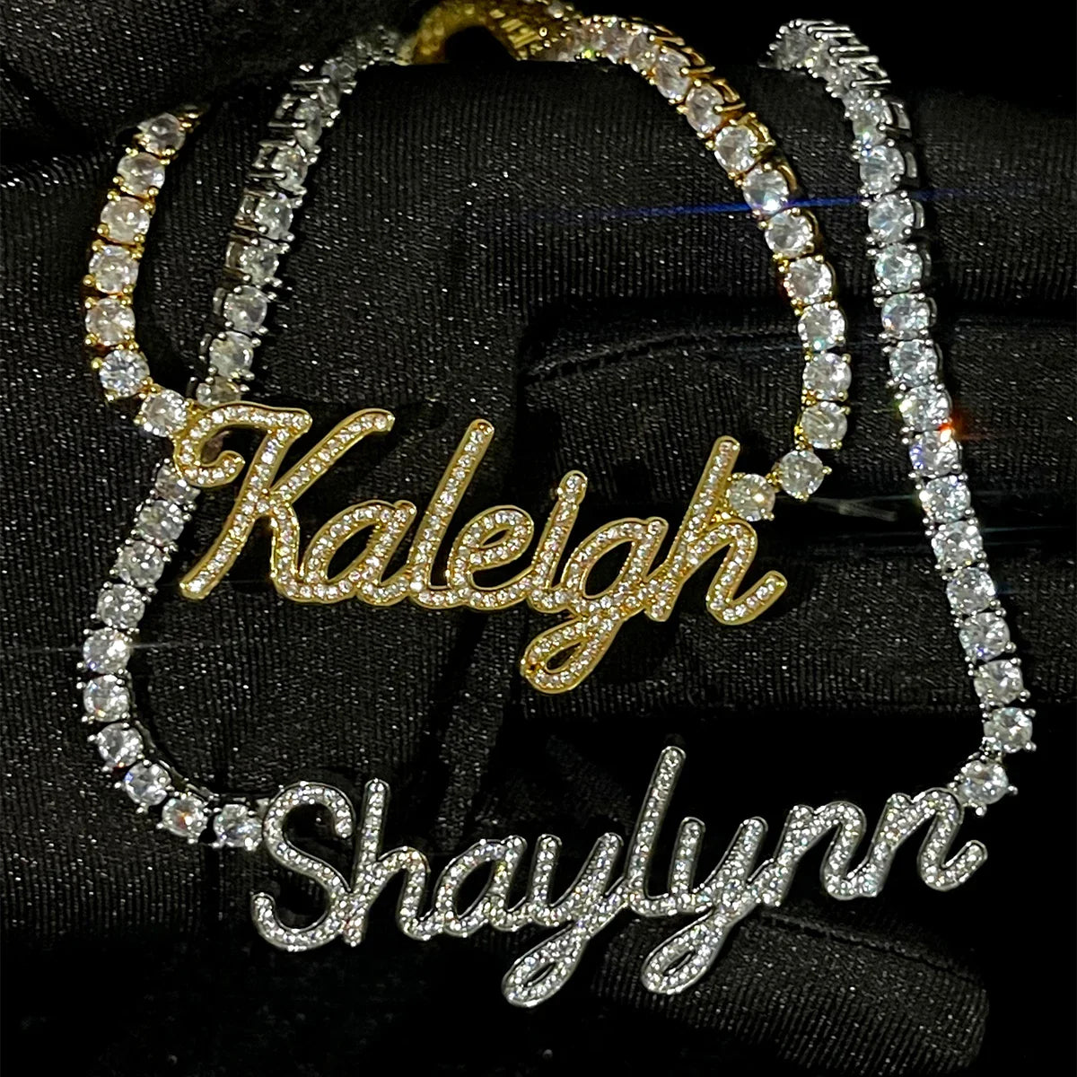 Custom Cursive Letter Pendant Customized Name Necklace for Women Iced Out CZ Zircon Rock Street Hip Hop Jewelry