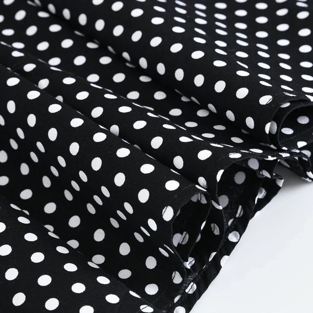 LPATTERN Girls' Vintage Rockabilly Dress Party Retro Polka Dot Floral Pattern A-line Dresses Pleated Skirt Knee-Length for 4-10Y
