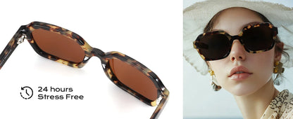 Retro Polarized Hexagon Sunglasses for Women Classic Vintage Square Sun Glasses Acetate Shades UV400 Protection