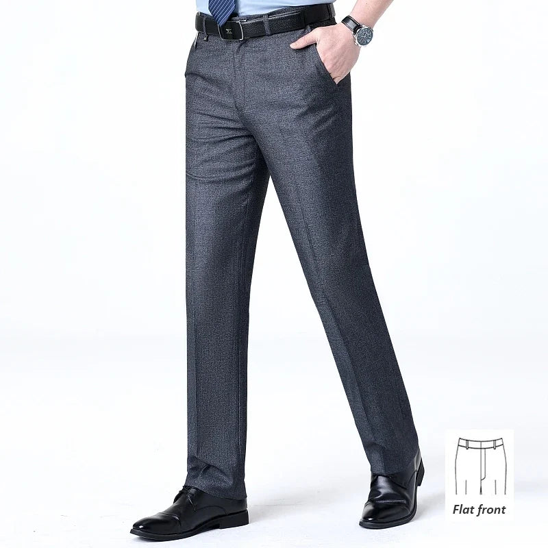 Brand New High-end Men's Wool Pants -Wool Blend Thin Fabric for Summer,Business Formal Dress Pants,Wool Blend Trousers