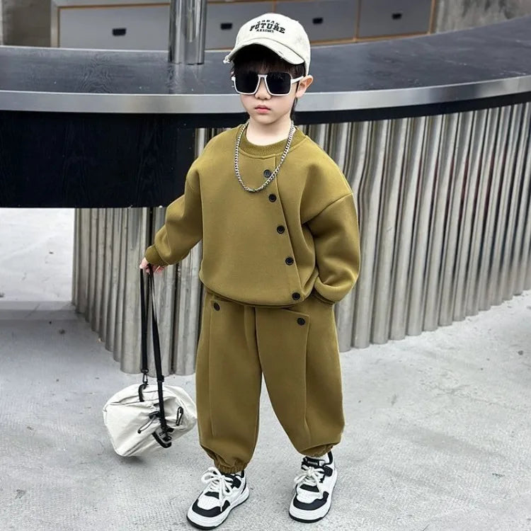 Sweatshirt Set Children Clothing Top Bottom Clothing 4 Years Korean Kids Clothes 2025 New Children's Child Autumn Winter Boy