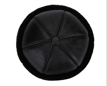 Brand New Style 2026 Retro Cowhide Bomber Hat Winter Keep Warm Caps Men Women Real Leather Cap Thick Velvet Dad Hat Leather Hat