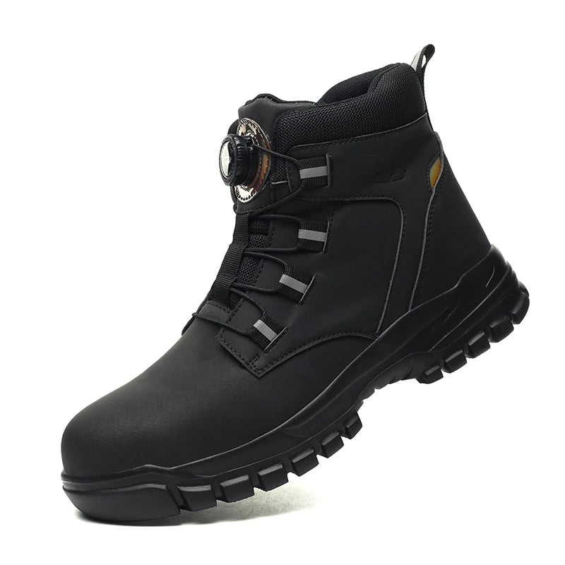Rotating Button Work Shoes for Men Anti Puncture Protective Boots Sneakers Waterproof Work Safety Shoes Non Slip Steel Toe shoes