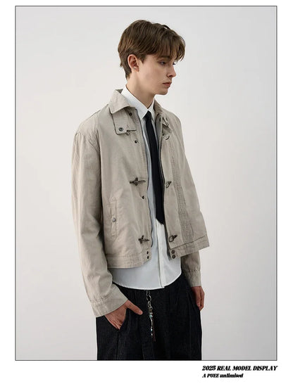 Harajuku Retro Black Gothic High Street Airplane Buckle Jacket for Men and Women Korean Fashion Y2k American Retro Casual Jacket
