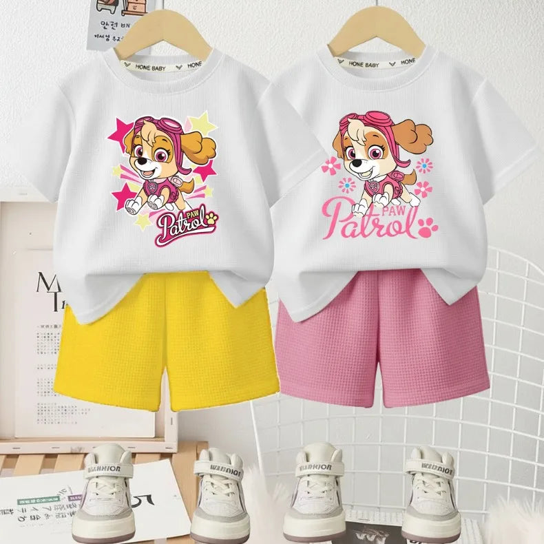 Printed Summer Girls Casual Outfits Children's Shorts Sets Kids T Shirt and Shorts Two Piece Set Outdoor Sportwear