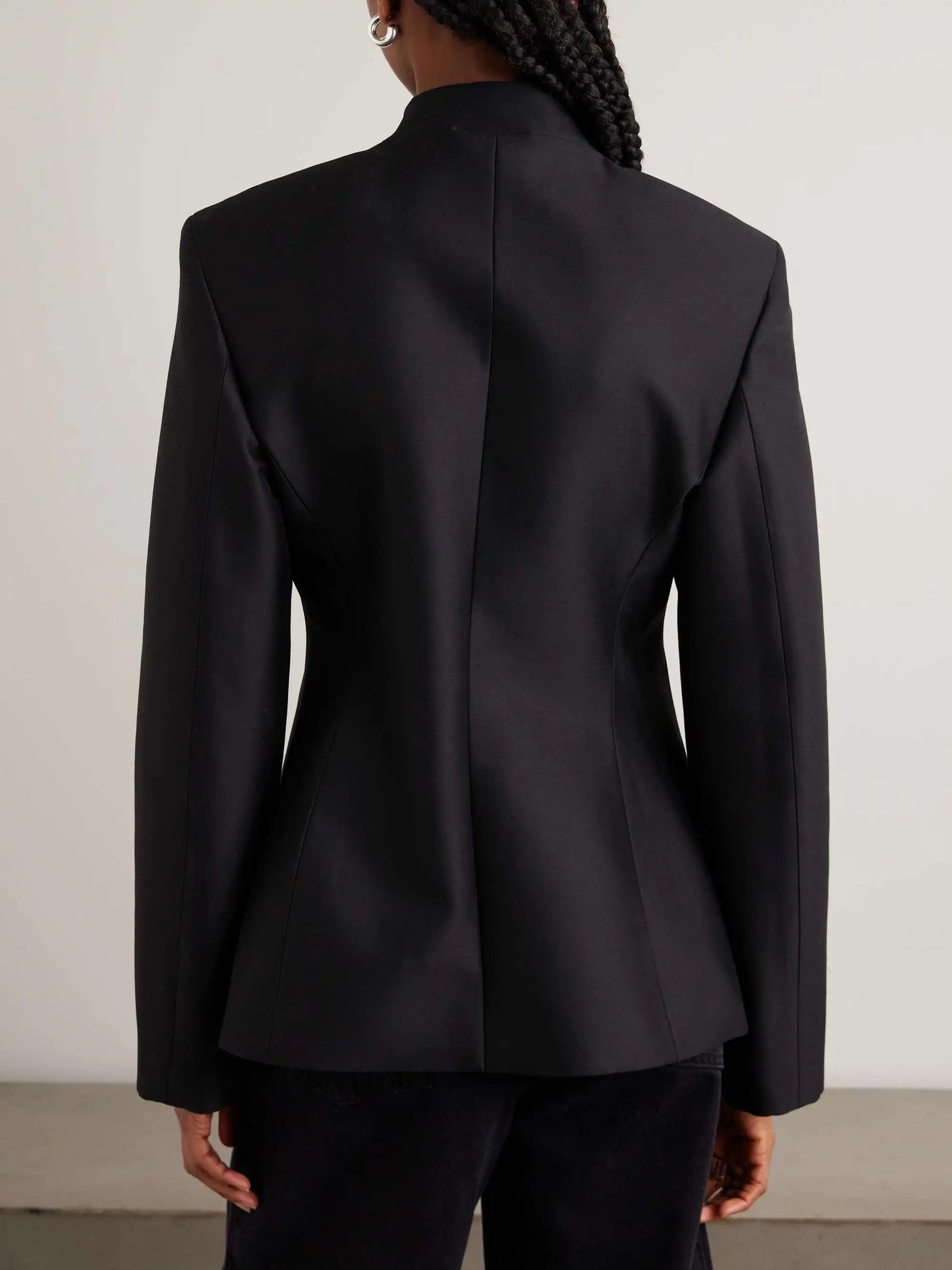 Women's Spring Summer Mandarin Collar Knot Button Fitted Blazer Elegant Office Casual 2026 Trendy Feminine Fashion Coat